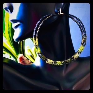 2.5” Lightweight Handmade Color Block Hoop Earring